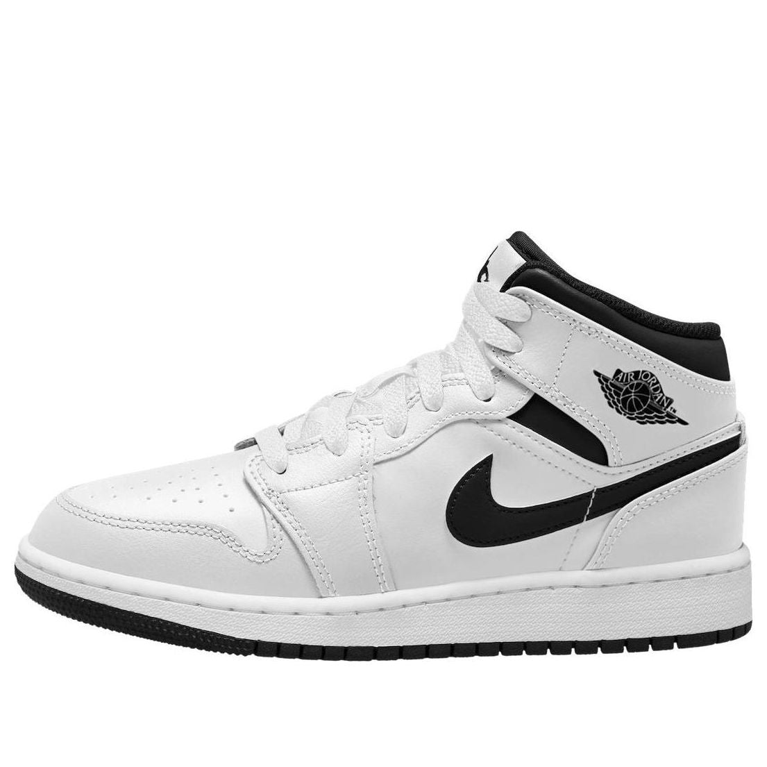 Gs Air Jordan 1 Mid White Black Dq8423 132 Kicks Crew