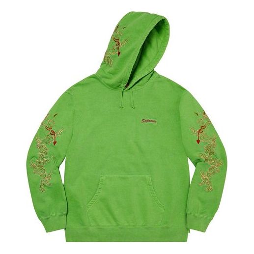 Supreme Dragon Overdyed Hooded Sweatshirt 'Green Red' SUP-SS20-670