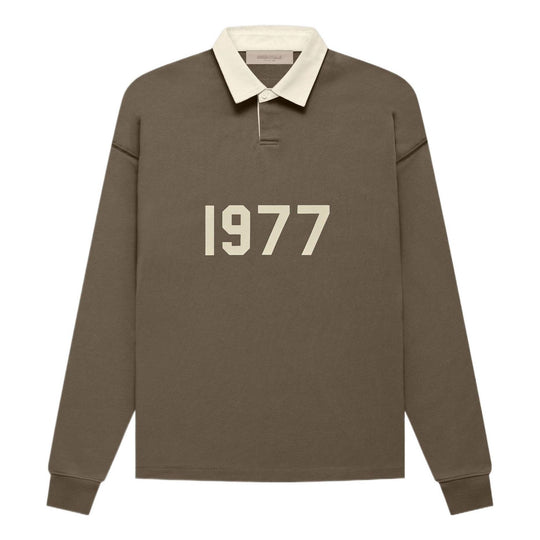 Fear of God Essentials FW22 1977 Henley Rugby Polo 'Wood' FOG-FW22-032