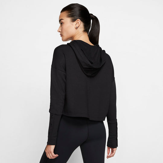 WMNS Nike Yoga Luxe Crop Training Hoodie Black CJ3815 010