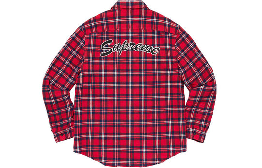Supreme FW19 Week 17 Arc Logo Quilted Flannel Shirt logo 'Red' SUP-FW1 -  KICKS CREW