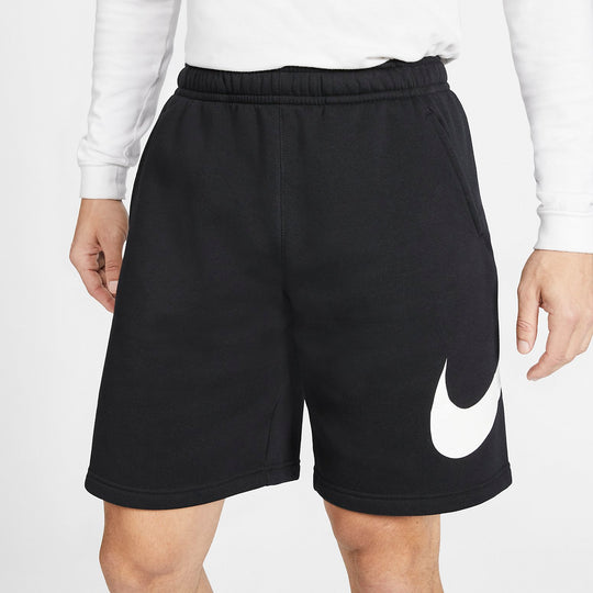 Nike Sportswear Club Graphic Shorts 'Black White' BV2721-010 - KICKS CREW