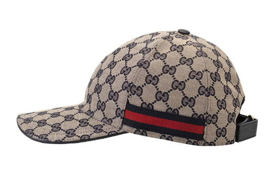 Gucci Original GG Canvas Baseball Hat With Web 'Beige Blue' 696845 