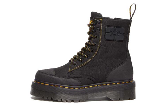 Dr.Martens x Ganni Jadon Nylon Platform Boots 'Black' 31794001 - KICKS CREW