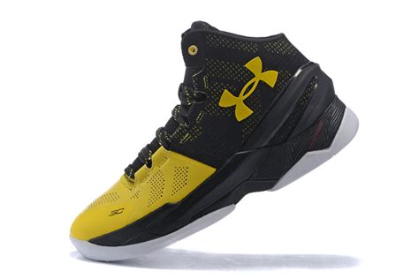 Under Armour Curry 2 LONG SHOT BLACK YELLOW 1259007-004 MENS SIZE 14