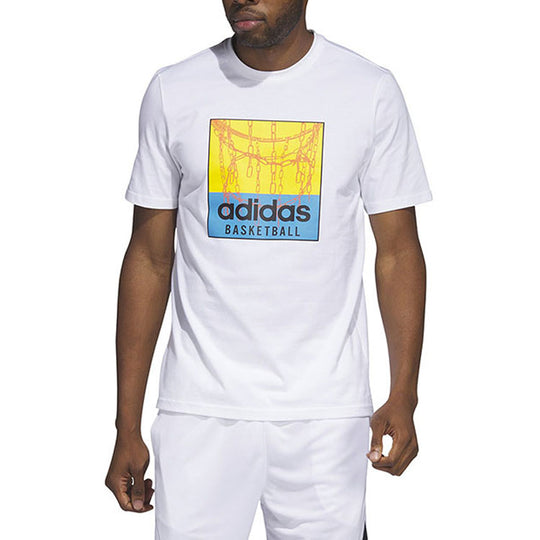 adidas Chain Net Basketball Graphic Tee 'White' IC1861