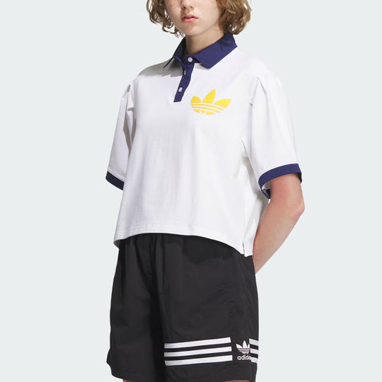 (WMNS) adidas originals Varct Polo Shirt 'White Navy' IU4768