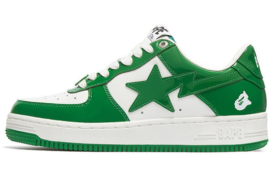 A BATHING APE Bape Sta Patent Leather 'Green White' 1I70-191-002