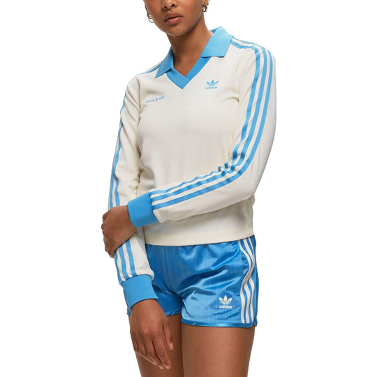 (WMNS) adidas Originals x Sporty & Rich Long Sleeve Jersey 'Cream White  Blue' IN5249