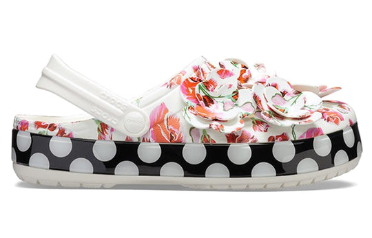 (WMNS) Crocs Timeless Clash Roses Floral Dots Clog 'White Red Black' 205372-97D