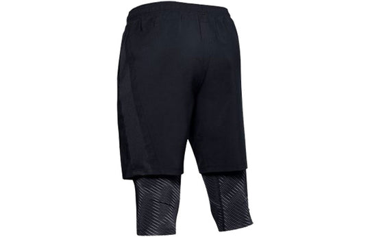 Under Armour Launch SW Long 2-in-1 Logo Shorts 'Black' 1355480-001 