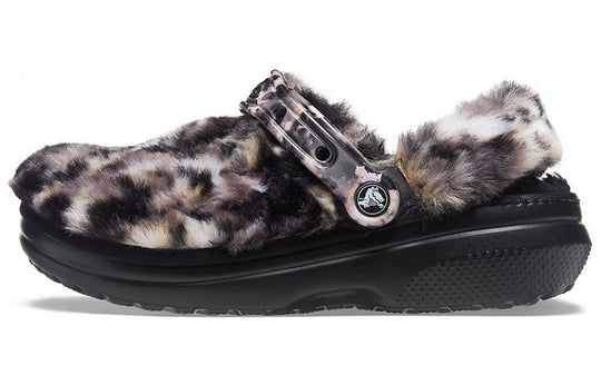 (WMNS) Crocs Classic Fur Sure 'Lined Animal Oreo' 207303-0C4