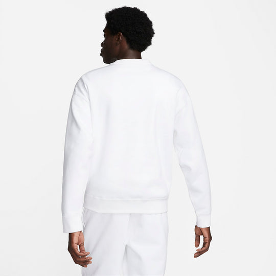 Nike Solo Swoosh Fleece Crew Sweatshirt 'White' DX1361-100-KICKS CREW