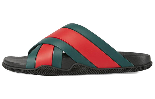 Green and red online gucci slides