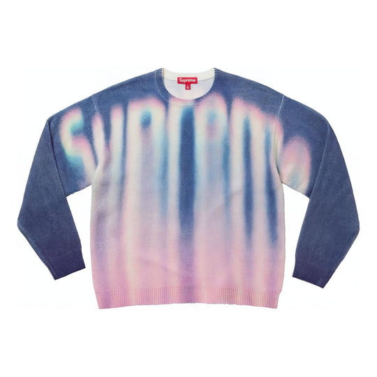 Supreme Blurred Logo Sweater 'Blue White Pink' SUP-FW23-007