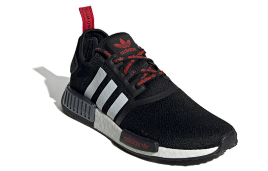 Men's adidas nmd r1 stlt primeknit casual hotsell shoes black/white/scarlet