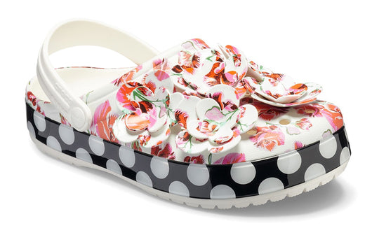 (WMNS) Crocs Timeless Clash Roses Floral Dots Clog 'White Red Black' 205372-97D