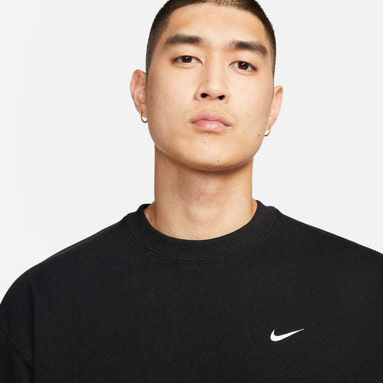 Nike Solo Swoosh Short Sleeve French Terry Top 'Black' DX0881-010 ...