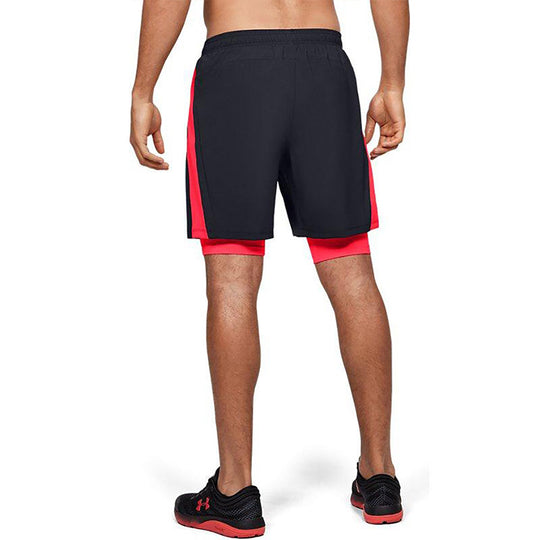 Under Armour Launch SW 2in1 Shorts 'Black Red' 1326576-003-KICKS CREW