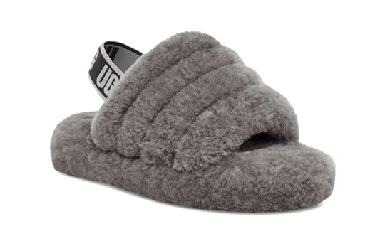 (GS) UGG Fluff Yeah Slide 'Charcoal' 1098494K-CHRC