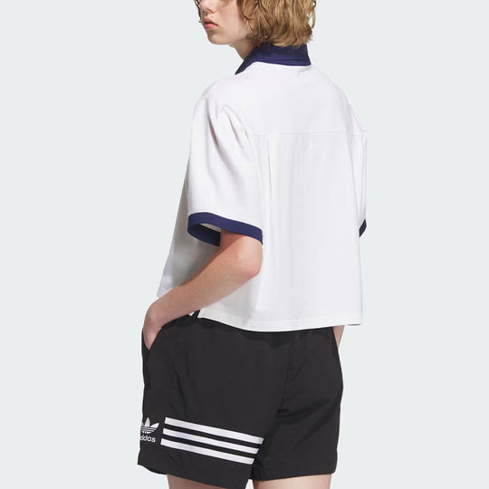 (WMNS) adidas originals Varct Polo Shirt 'White Navy' IU4768