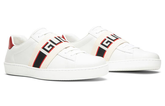Gucci Stripe Leather Sneaker 'White Red Black' 636782-0FIV0-9091