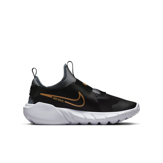 (GS) Nike Flex Runner 2 'Black Metallic Gold' DJ6038-007 - KICKS CREW