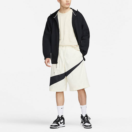 Nike Swoosh Woven Shorts 'Coconut Milk Black' FB7870-113