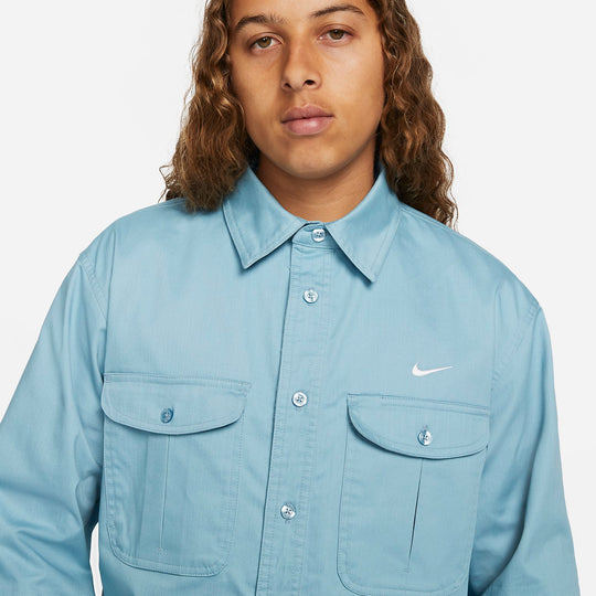 Nike SB Woven Skate Long-Sleeve Button Down 'Blue' DQ6288-494