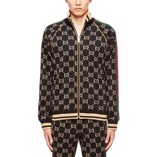 Gucci GG Gersey Cotton Jacket 'Black Camel Green Red' 695955-XJEEI-103 ...