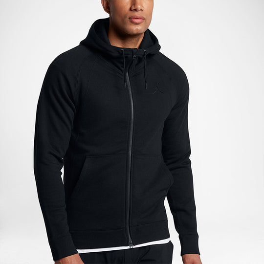 Men's Air Jordan Hooded Knit Sports Black Jacket 860197-010 - KICKS CREW