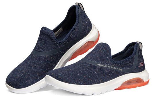 (WMNS) Skechers Go Walk Air Slip-on Shoes Blue/White/Orange 16097-NVCL