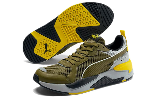 PUMA X-RAY Mesh Lace Up Sneakers Yellow/Green 373773-01