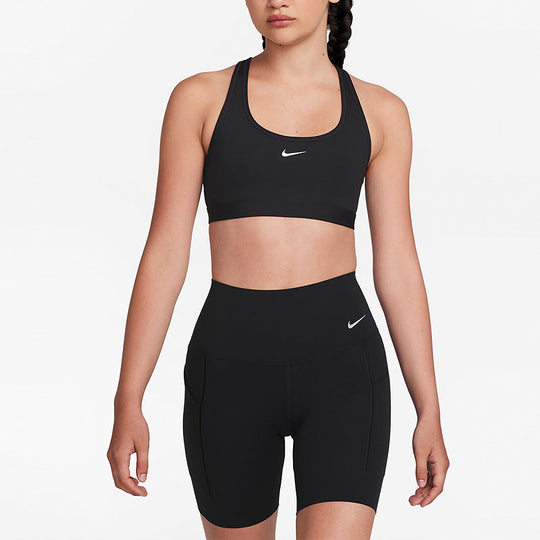 (WMNS) NIKE DRI-FIT UNIVERSA MEDIUM-SUPPORT SHORTS WITH POCKETS 'Black ...