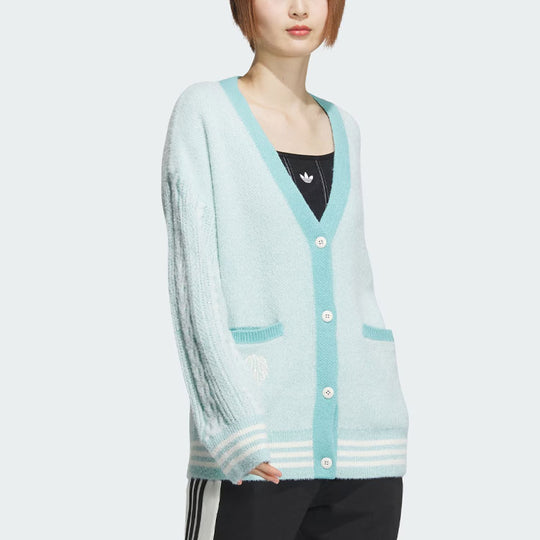 (WMNS) adidas originals V-Day Polo Sweater Asia Sizing 'Blue' JE8281 ...