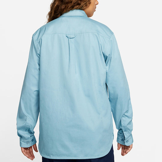 Nike SB Woven Skate Long-Sleeve Button Down 'Blue' DQ6288-494