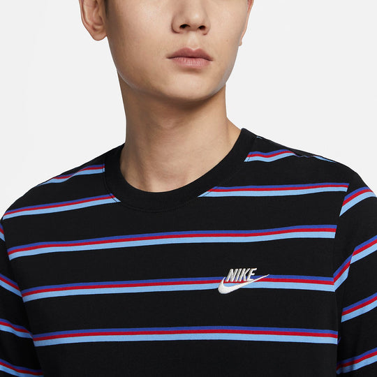 Nike Sportswear Striped Short Sleeves 'Blue' DZ2986-010