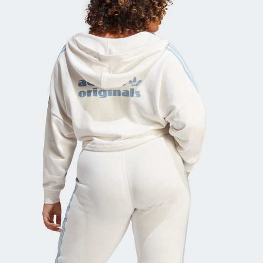 (WMNS) adidas Originals V-Neck Short Hoodie 'White' IC8521