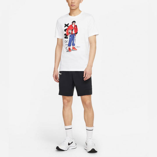 Nike Sportswear Pattern Printing Sports Round Neck Short Sleeve White ...