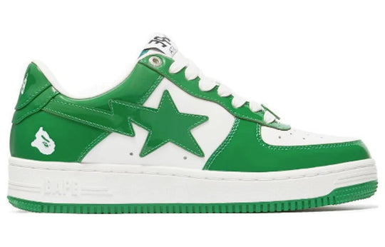 A BATHING APE Bape Sta Patent Leather 'Green White' 1I70-191-002-GREEN