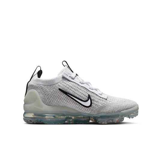 (GS) Nike Air VaporMax 2021 Flyknit 'White Metallic Silver' DB1550-100 ...