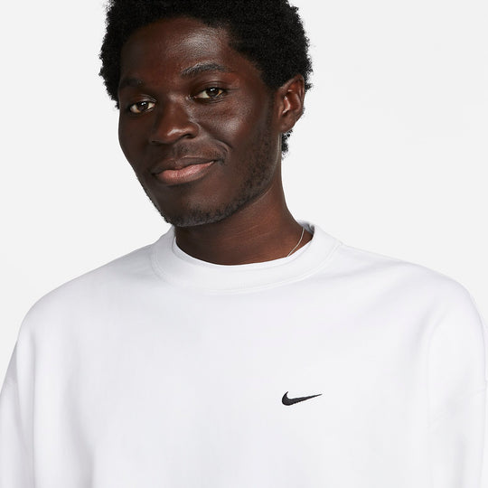 Nike Solo Swoosh Fleece Crew Sweatshirt 'White' DX1361-100-KICKS CREW