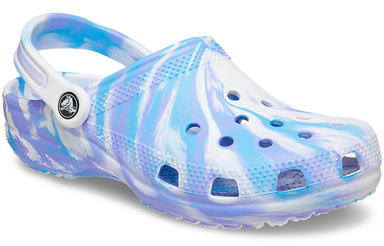 Crocs Classic Clog Marble Beach Sports Unisex White Blue Sandals 'Whit ...