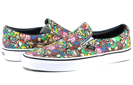 Vans x nintendo mario cheap bros classic slip on shoes