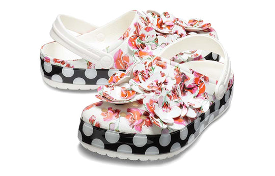 (WMNS) Crocs Timeless Clash Roses Floral Dots Clog 'White Red Black' 205372-97D