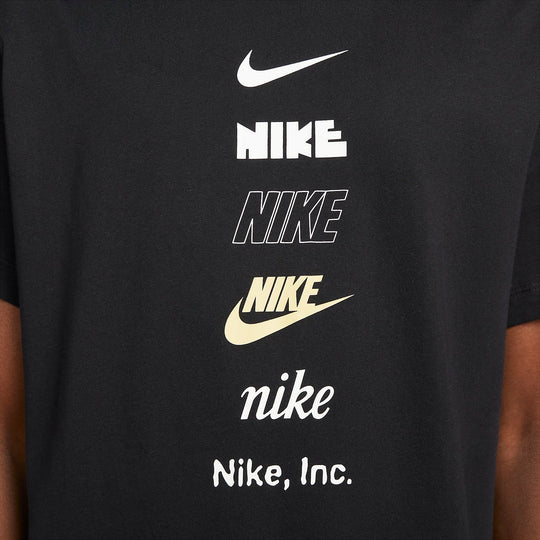 Nike T-Shirt Multi Logo 'Black' DZ2875-010