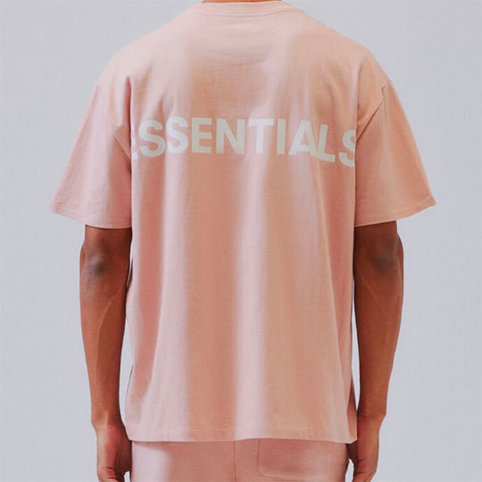 Fear of God Essentials Reflective Alphabet Logo Printing Short Sleeve Unisex Pink FOG-FW19-56