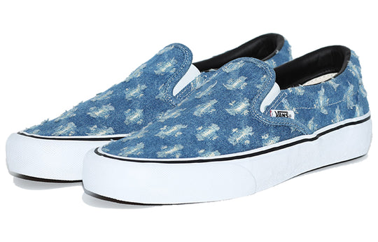 Vans Supreme x Slip-On 'Blue Hole Punch Denim' VN0A38DD2DD - KICKS CREW