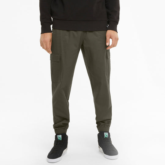 PUMA Classic Cotton Twill Jogger Pants 'Olive Green' 531361-70