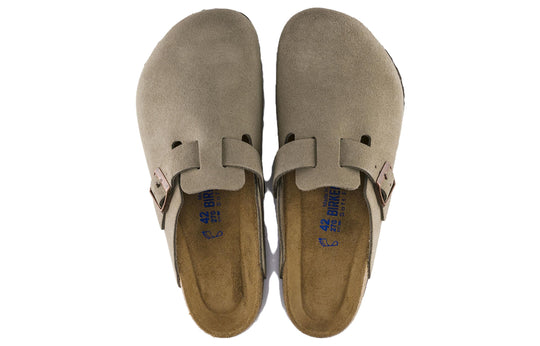 Birkenstock Boston Soft Footbed Suede Narrow 'Taupe' 0560773 - KICKS CREW